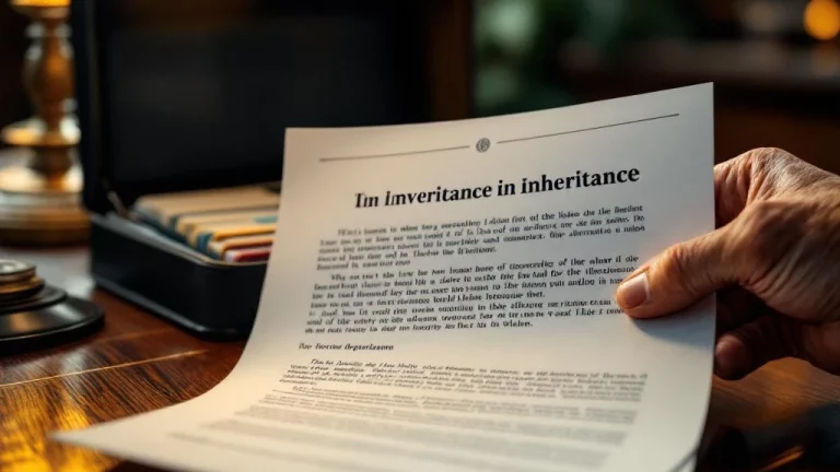 Verweerde handen houden officiële juridische documenten met bedrijfszegel vast boven mahonie bureau met aktetas