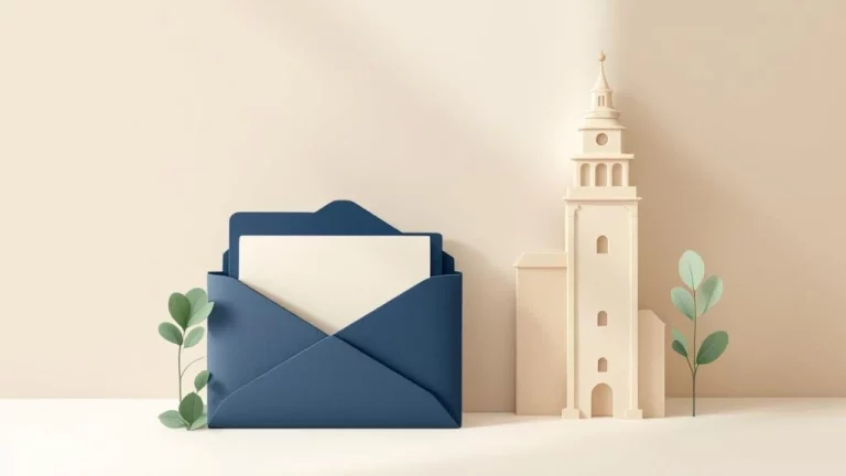 Document map en KvK gebouw icoon in marineblauw en beige met beschermend schild element voor ODV BV begeleiding