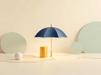 Marineblauw paraplu beschermt gouden muntstapel en vangnet, symbool voor lijfrente en WIA-uitkering zekerheid  ---  **Token Usage Summary:**
- Input tokens: 295
- Output tokens: 32
- Total tokens: 327
- Token budget remaining: 199,673