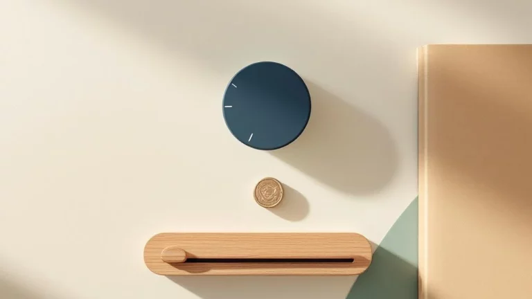 Houten schuifregelaar met muntstapel en documenten op crème achtergrond voor ODV-uitkeringsaanpassing