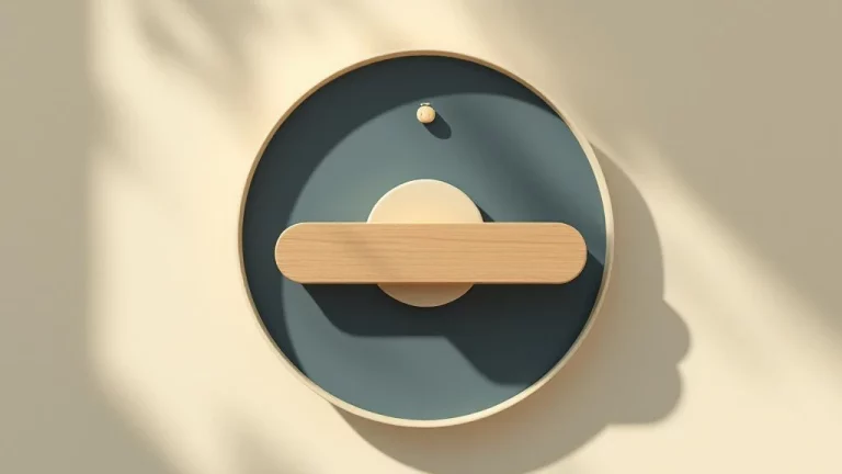 Houten schuifregelaar met pensioenaanpassingsmeter, nesteipictogram en pijlen op crèmekleurige achtergrond